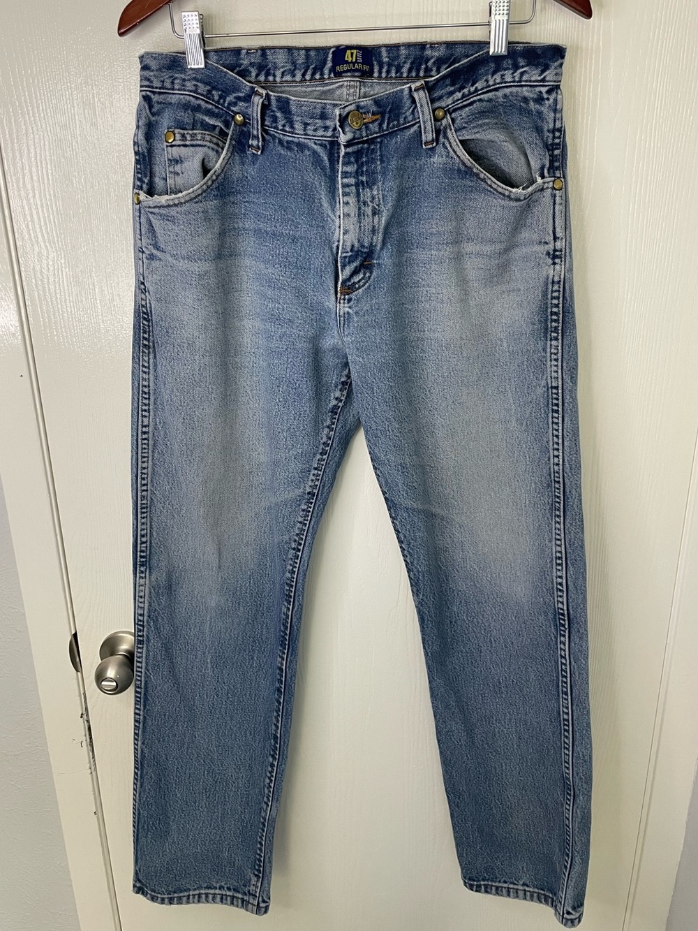Wrangler 47MWZ Cowboy Cut Regular Fit Jeans 34x32 Light Wash Western